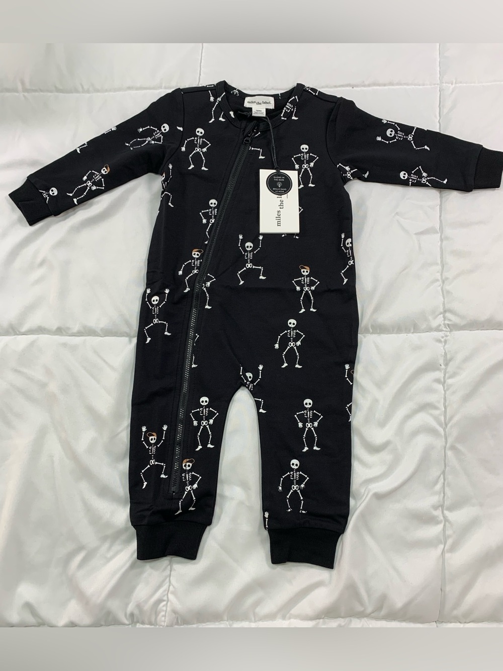 New miles the label skeleton onesie 12M